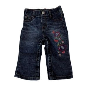 Girls Arizona Jeans with Flower Detail. Size 6-9 Months.
